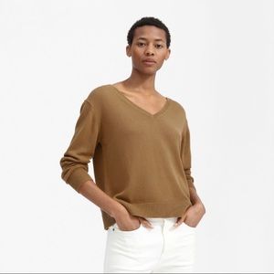 Everlane v-neck sweater. Camel color.